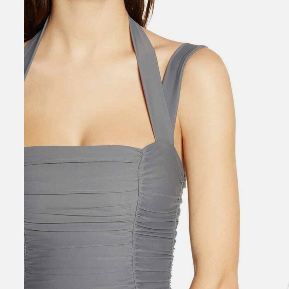 Stylish Gray Ruched Dress - Picture 7 of 7